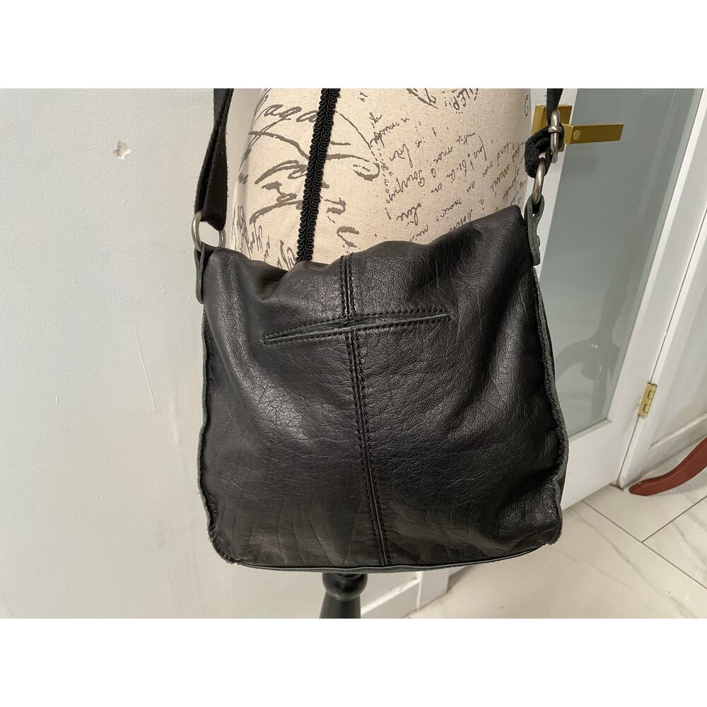 The Sak Black Leather Silverlake Crossbody Bag Zip Pockets **missing Hang tag** - Picture 10 of 16